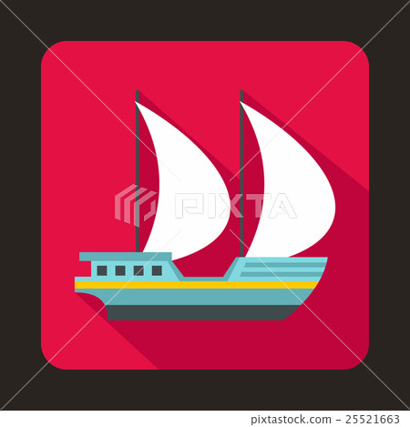 Big yacht icon, flat style Big yacht icon, flat style 25521663