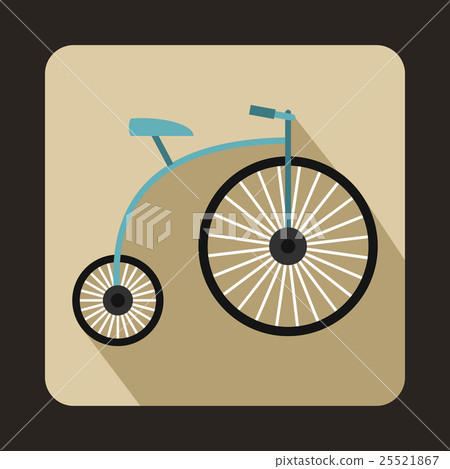 Penny-farthing icon, flat style 25521867