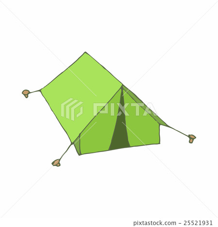 Green tent icon in cartoon style Green tent icon in cartoon style 25521931