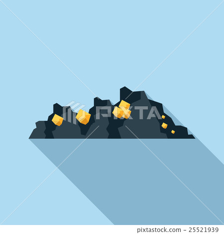 Gold mine icon in flat style 25521939