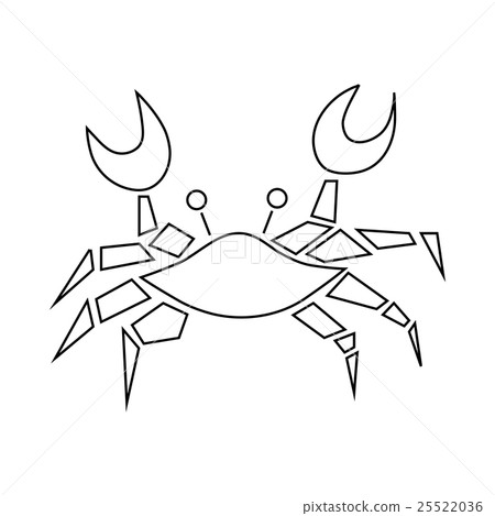 Crab icon, outline style Crab icon, outline style 25522036