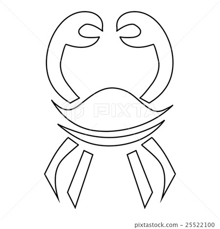 Crab icon, outline style Crab icon, outline style 25522100