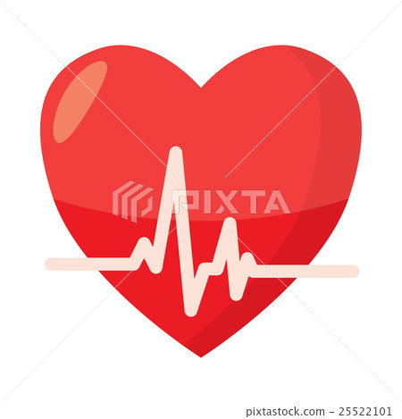 Heartbeat icon in cartoon style Heartbeat icon in cartoon style 25522101