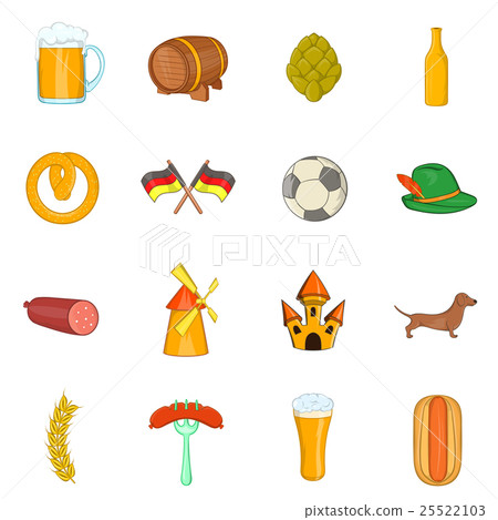 Germany icons set, cartoon style Germany icons set, cartoon style 25522103