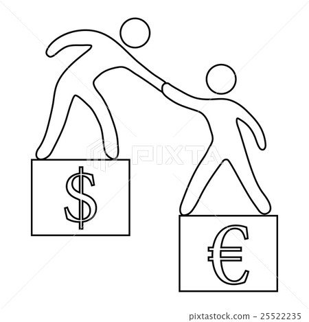 Euro vs dollar icon, outline style Euro vs dollar icon, outline style 25522235