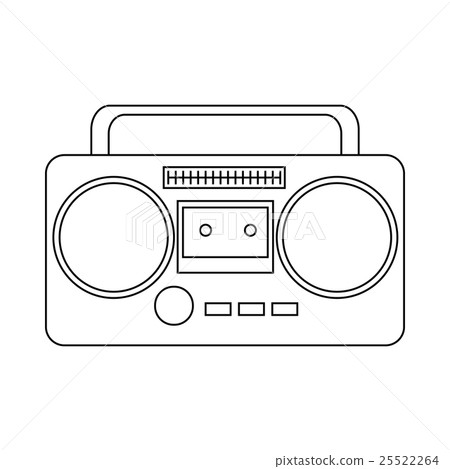 Boom box or radio cassette tape player icon - Stock Illustration ...