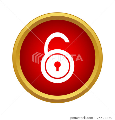 Unlock icon, simple style 25522270