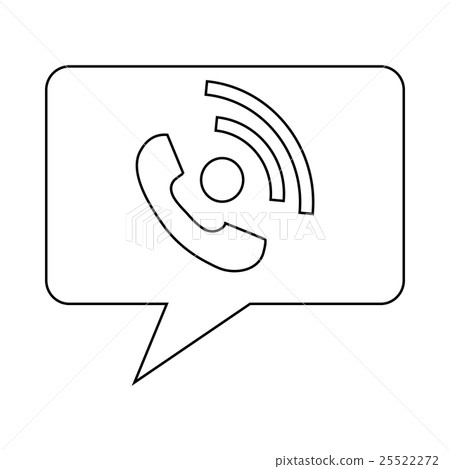 Speech bubble with handset inside icon 25522272