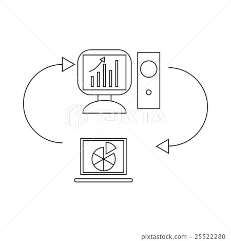 Two laptops , data exchange icon - Stock Illustration [25522280] - PIXTA