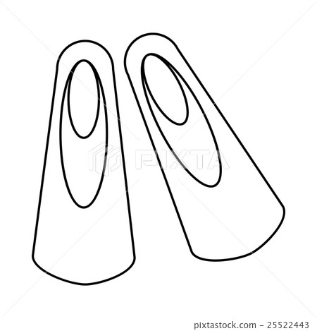 Flippers icon in outline style 25522443