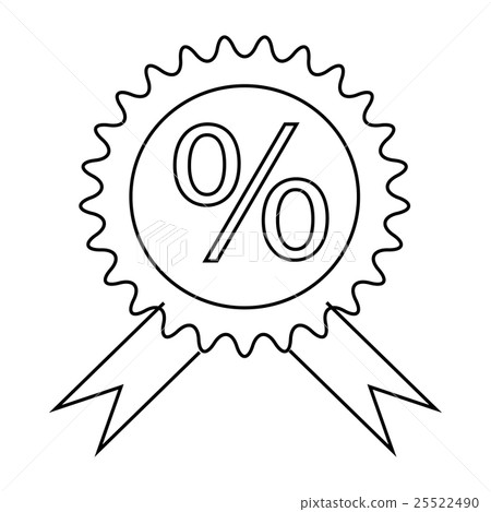 Label discount icon, outline style 25522490