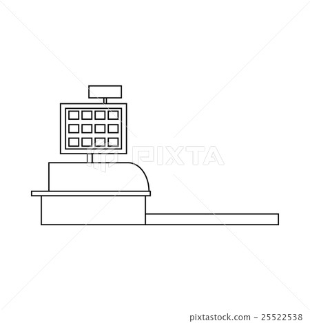 Cash register icon, outline style 25522538
