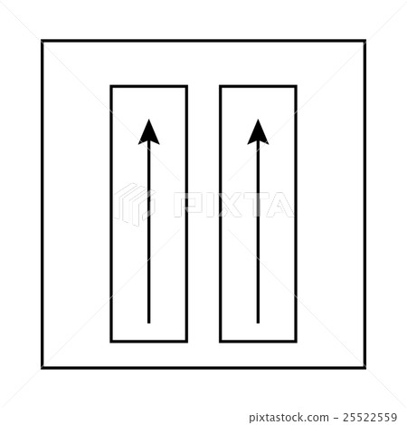 Sign of vertical position of package icon 25522559