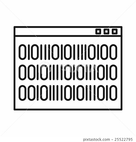 Binary code icon, outline style Binary code icon, outline style 25522795