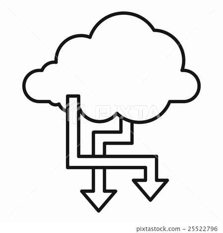 Cloud and arrows icon, outline style Cloud and arrows icon, outline style 25522796