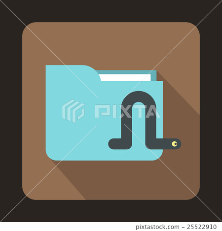 Computer Worm Icon Flat Style Stock Illustration 25522910 Pixta