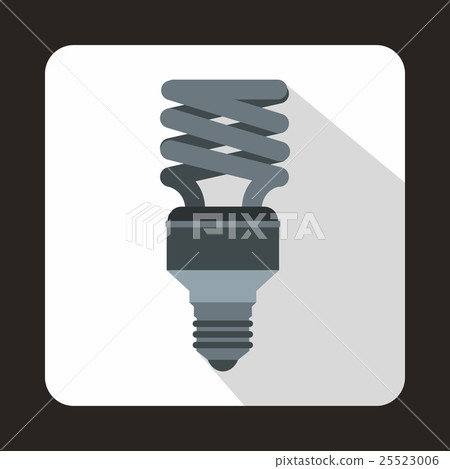 Energy saving bulb icon in flat style - Stock Illustration [25523006 ...