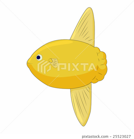 Small yellow fish icon in cartoon style Small yellow fish icon in cartoon style 25523027