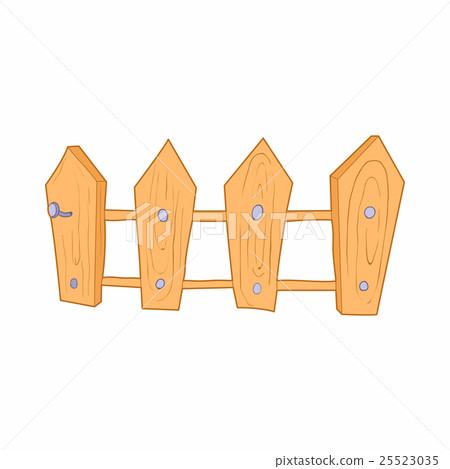 Wooden fence icon, cartoon style Wooden fence icon, cartoon style 25523035