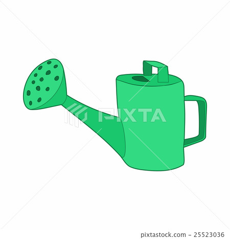 Green watering can icon, cartoon style Green watering can icon, cartoon style 25523036