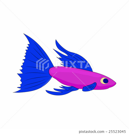 Small purple fish icon, cartoon style Small purple fish icon, cartoon style 25523045