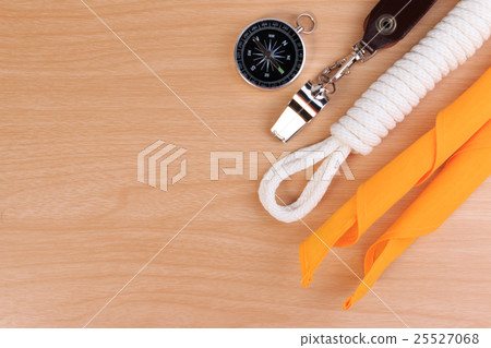 Scout rope, scarf, whistle and compass. 25527068