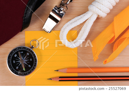Scout rope, scarf, whistle and compass. 25527069