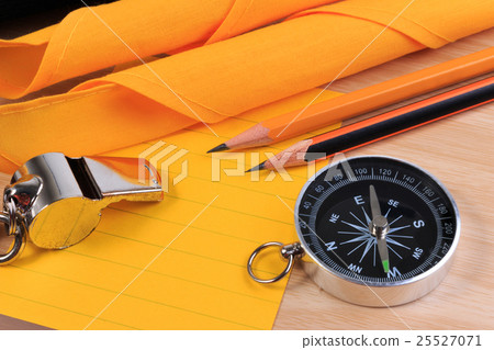 Scout rope, scarf, whistle and compass. 25527071