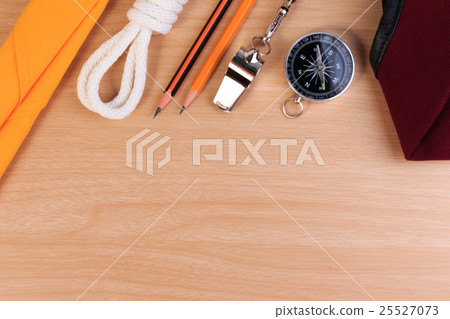 Scout rope, scarf, whistle and compass. 25527073