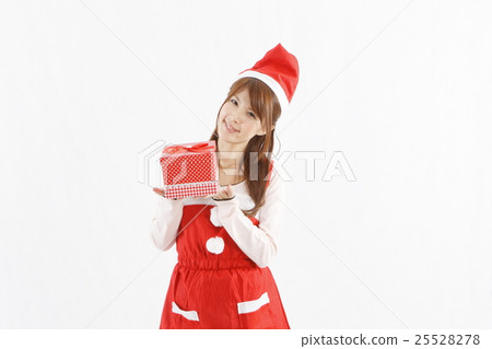 有聖誕節圖像的一名婦女 有聖誕節圖像的一名婦女 25528278