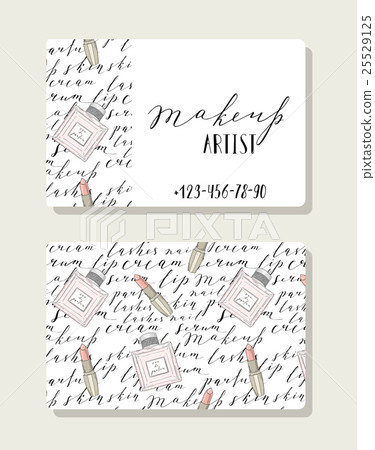 Business Card For Makeup Artist With Pattern Words Stock Ilration 25529125 Pixta Makeup Artist With Pattern Words