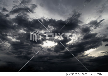 black cloud rainstorm in the vast sky 25529699