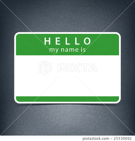 Blank name tag sticker HELLO 25530092