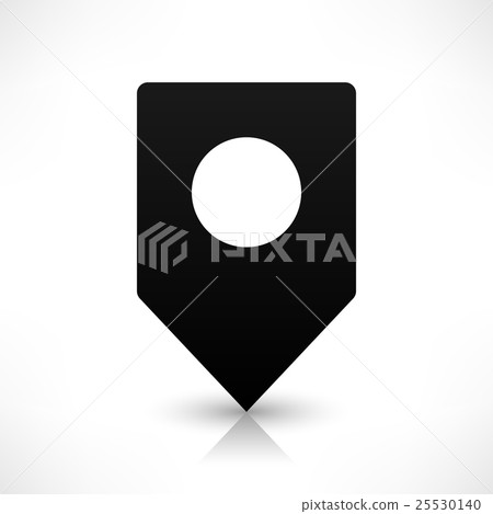 Black square map pins sign flat location icon 25530140