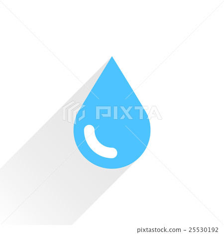 Blue water drop icon with gray shadow Blue water drop icon with gray shadow 25530192