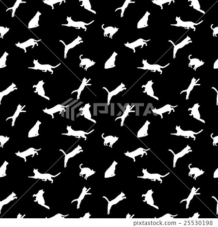 cat seamless background, vector silhouette cat seamless background, vector silhouette 25530198
