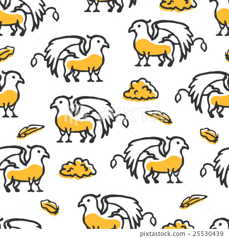 Seamless pattern with griffin and clouds 25530439