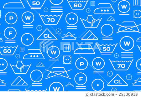 Pattern created from laundry washing symbols on a 25530919