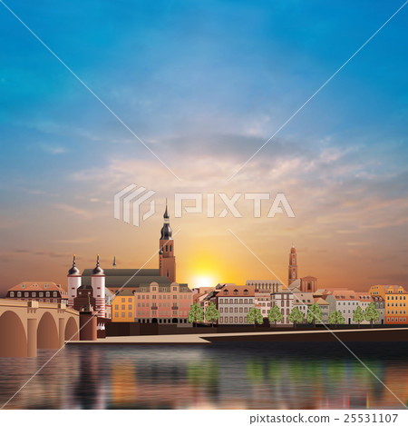 Panoramic view of medieval town in Germany 25531107