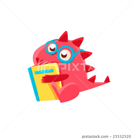 Red Dragon Reading A Book Illustration 25532520