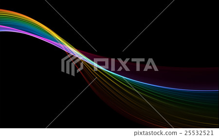 abstract rainbow wavy smoke flame over black 25532521