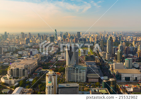 Aerial view Bangkok skyline city business downtown 25532902