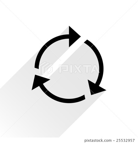 Black arrow icon repeat sign on white background 25532957