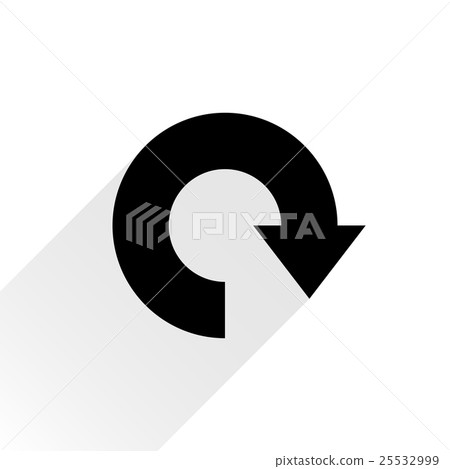Black arrow icon refresh sign on white background Black arrow icon refresh sign on white background 25532999