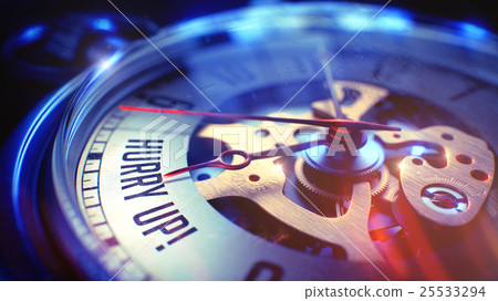 Hurry Up - Text on Pocket Watch. 3D Illustration. Hurry Up - Text on Pocket Watch. 3D Illustration. 25533294