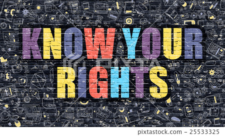 Know Your Rights on Dark Brick Wall. 25533325