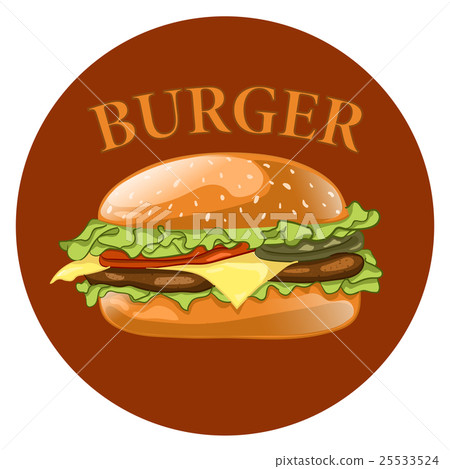 Burger. Cheeseburger vector illustration.Hamburger 25533524