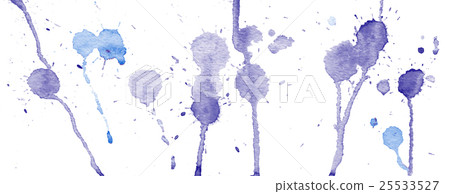 Purple and blue watercolor splashes and blots Purple and blue watercolor splashes and blots 25533527