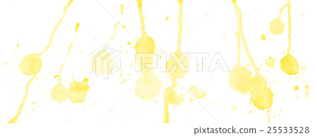 Yellow watercolor splashes and blots on white Yellow watercolor splashes and blots on white 25533528