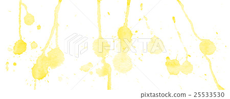 Yellow watercolor splashes and blots on white Yellow watercolor splashes and blots on white 25533530